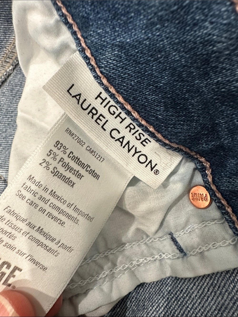 Like New! PAIGE High Rise Laurel Canyon Straight Leg Slight Flair Jeans - Picture 6 of 8